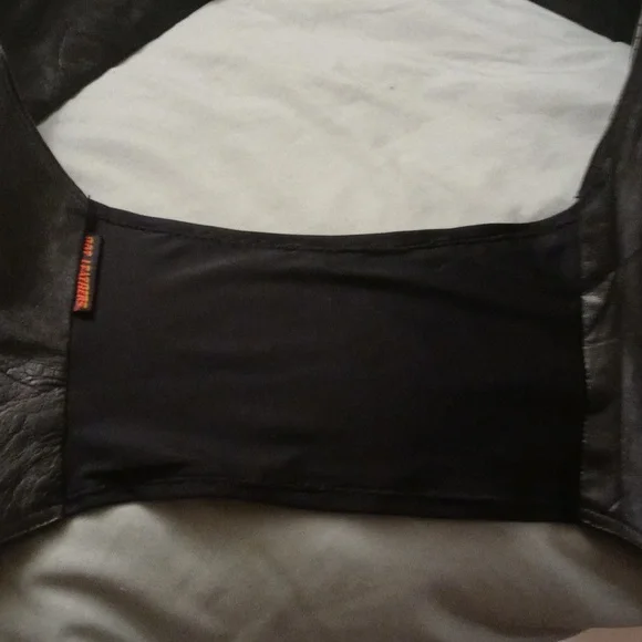 HOT LEATHERS XXS Genuine Black Leather Halter Top Motorcycle Vest - Picture 12 of 13